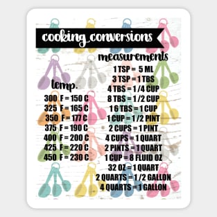 Cooking Conversions | Spoons Whitewash Sticker